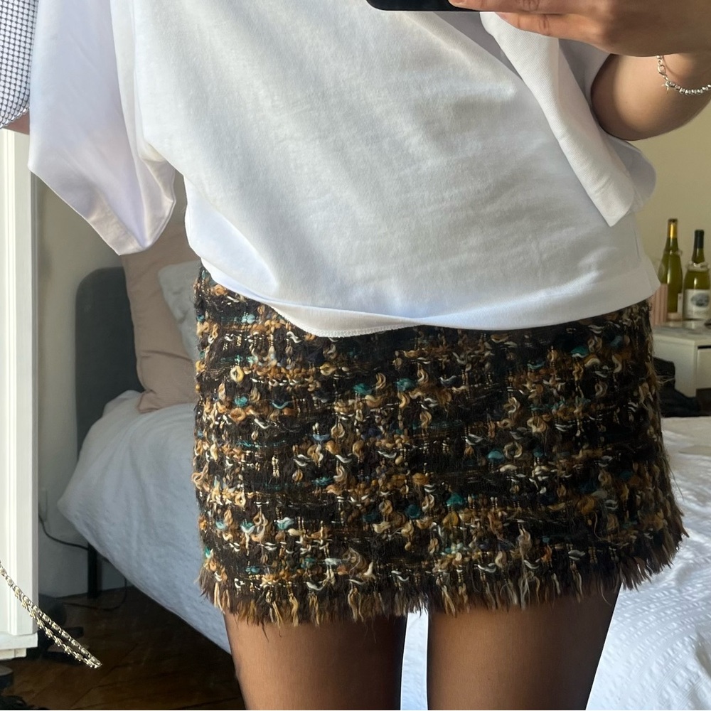 Dolce & Gabbana Black and Brown Mini Pencil Skirt